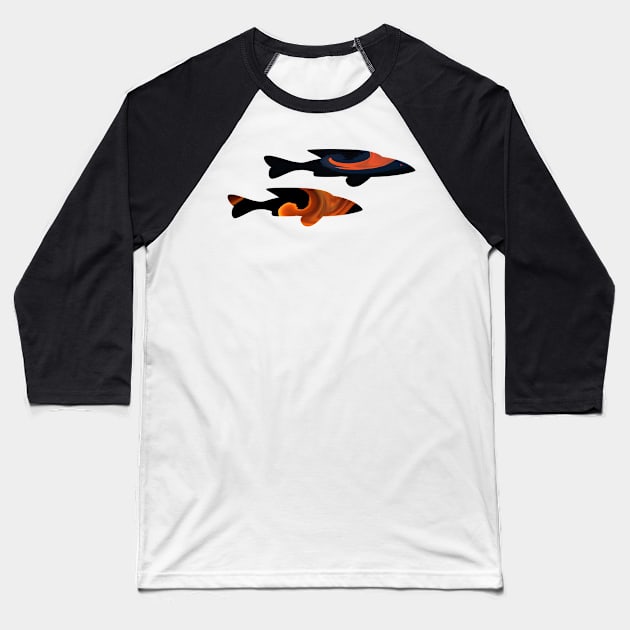 Fiery Duo Baseball T-Shirt by Whisperingpeaks